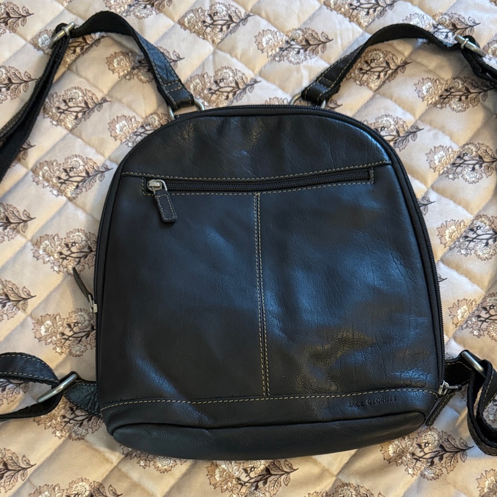 Black Buffalo Leather Backpack